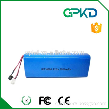 Hot sell! 18650 22.2v 7500mah Lithium Ion battery pack rechargeable